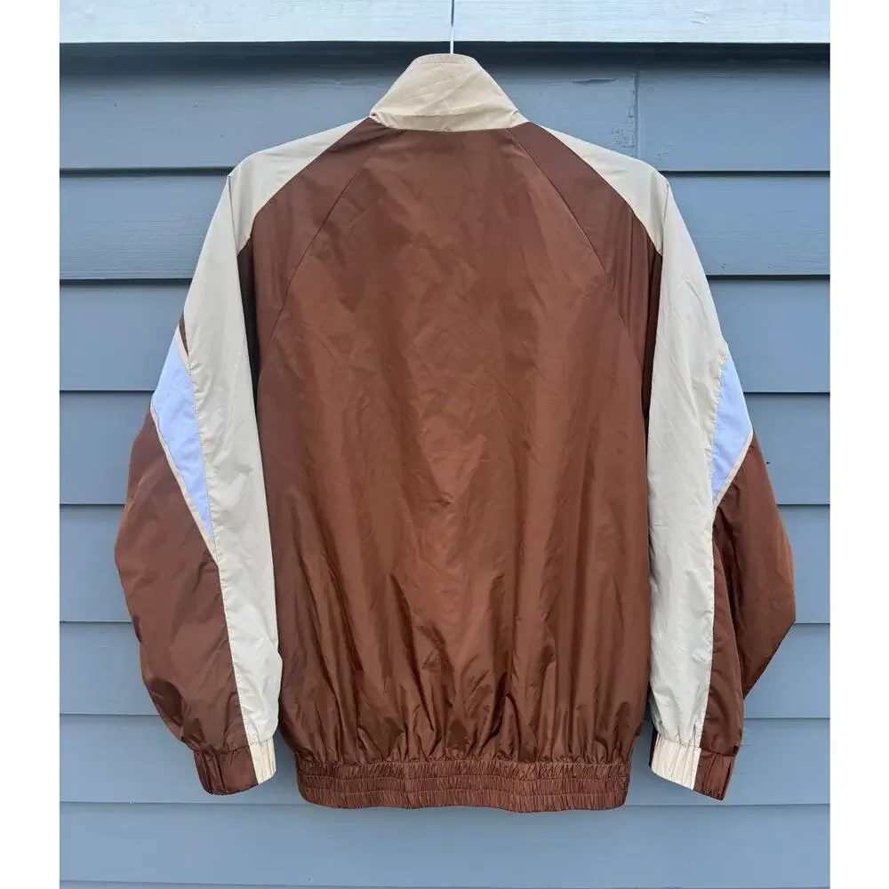 WAYDAMIN SPORT Brown Nylon Track Jacket Windbreaker Track Pants Set XS